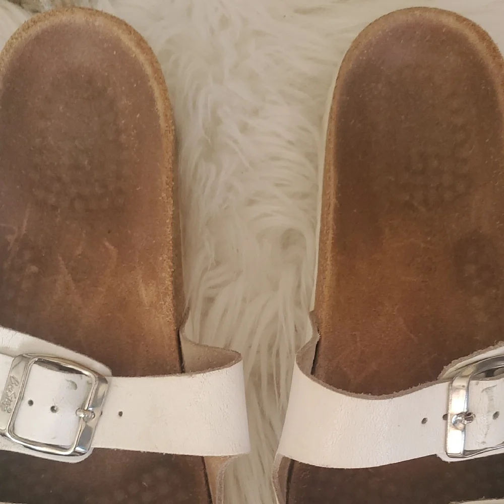 White BioStep Two-Buckle Slide Sandals - Picture 4 of 9